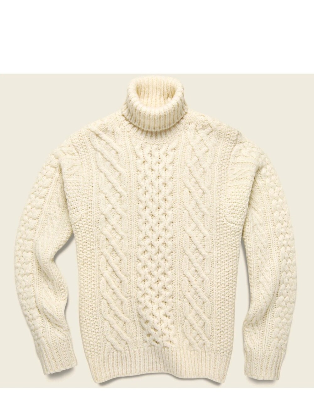 Alex Mill Cable Knit Turtleneck Sweater, Ivory, Size Medium, New With Tags